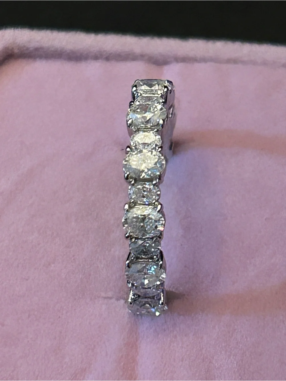 2.00CTW Oval Moissanite Full Eternity Anniversary Band Ring 925 Sterling Silver